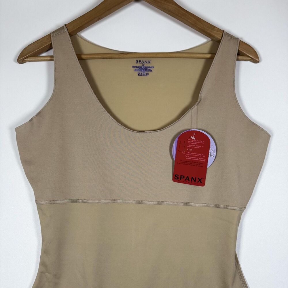 Spanx Shapewear Cami Womens 1X Beige Control Tank Smoothing Slimming Undershirt - Picture 2 of 9